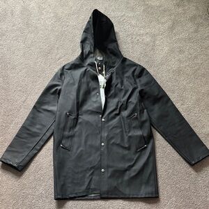 Stutterheim Charcoal Hooded Raincoat
